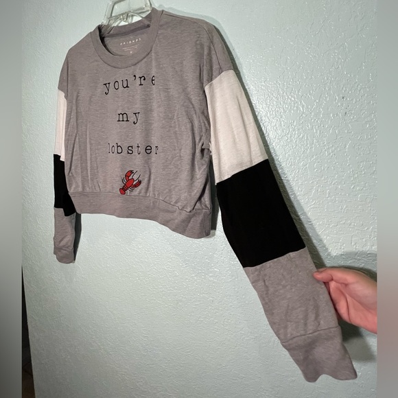 FRIENDS You Are My Lobster Quote  Long Sleeve Graphic Cropped Tee Size M - Picture 8 of 8